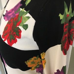 NWOT Boston Proper Black white floral Cardigan